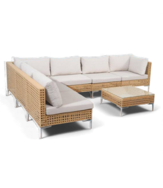 49564 7-Piece Hollow Wicker Patio Conversation Set