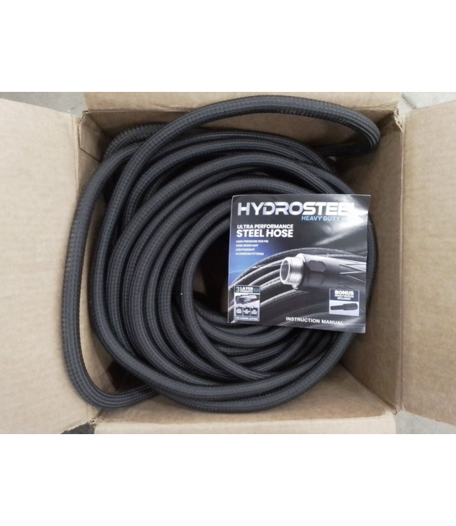 44222 Hydrosteel 100' Rubber And Vinyl Black Coiled Hose