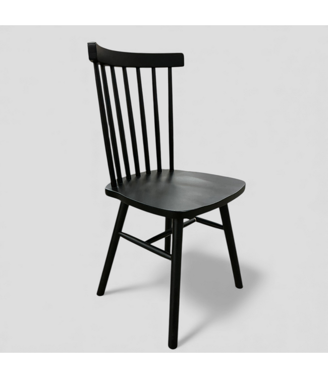 49580 Ingrid Dining Side Chair Wood Frame Black Set Of 3