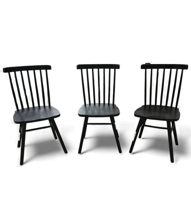 49580 Ingrid Dining Side Chair Wood Frame Black Set Of 3