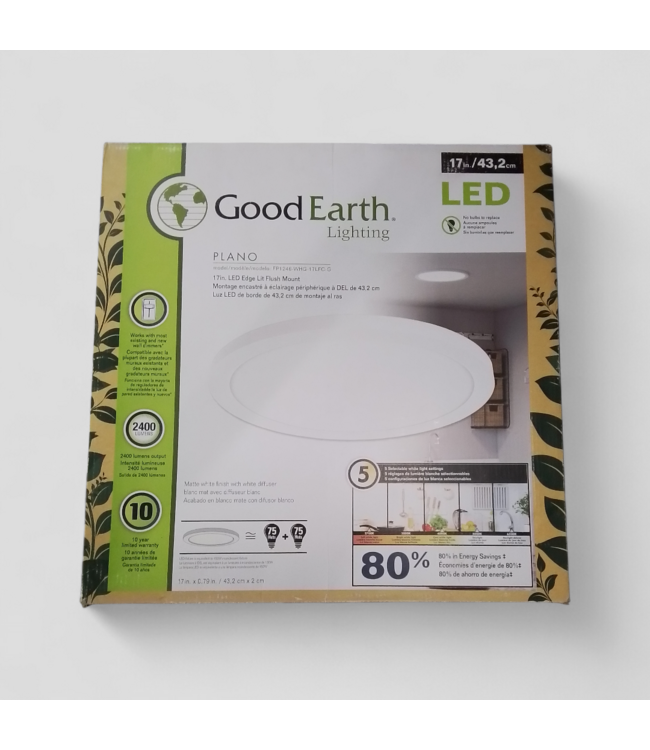 49583 Matte White Integrated LED Flush Mount Light 17"