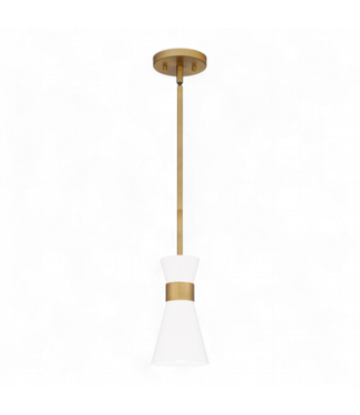 49590 Aged Brass One Light Mini Pendant Light 9.25"H