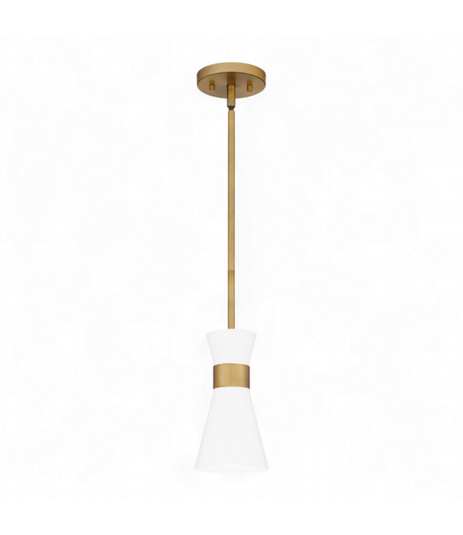 49590 Aged Brass One Light Mini Pendant Light 9.25"H