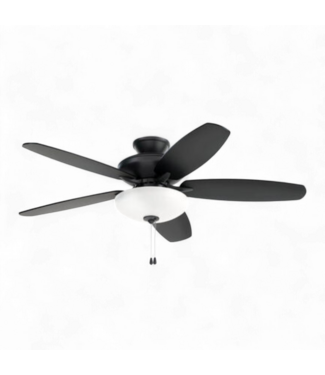 49597 52 Inch Satin Black Ceiling Fan and Light