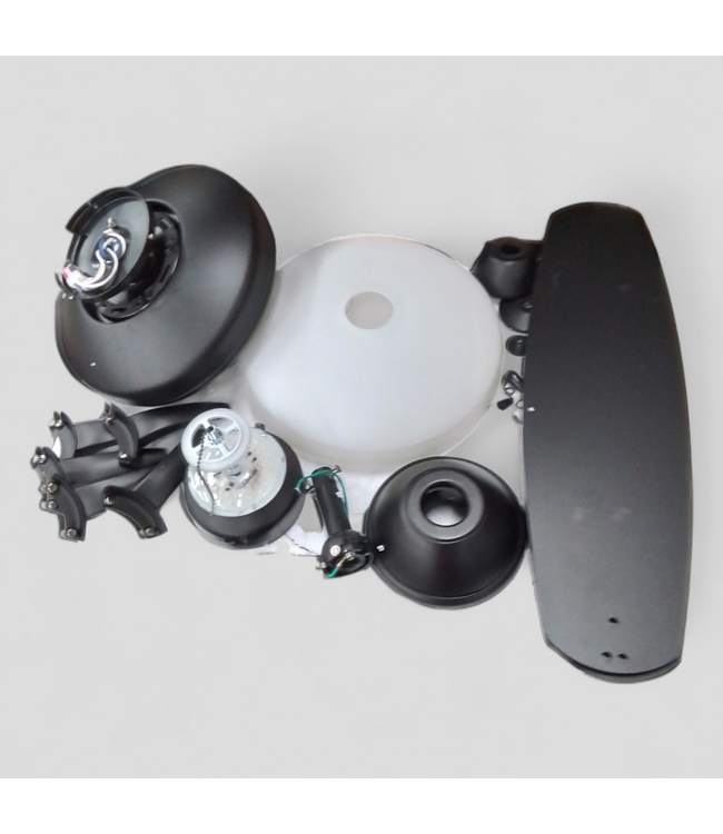 49597 52 Inch Satin Black Ceiling Fan and Light