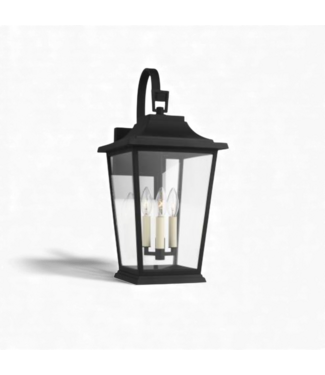 49611 Textured Black Three Light LED Lantern 23"H
