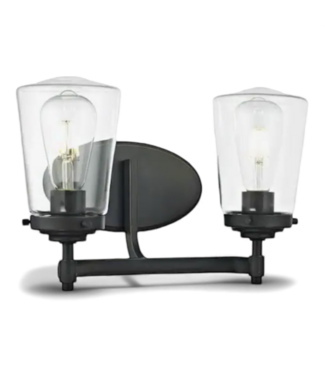 49660 Wyatt 2-Light Bronze Vanity Light