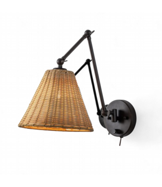 49664 Black Swing Arm Wall Sconce 13"H