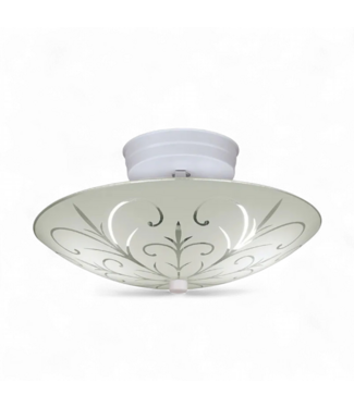 49667 Gloss White 1 -Light 12-in Semi Flush Mount Light