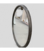 49674 Round Mirror With Rustic Wood-Like Frame 35"