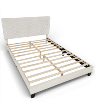 49680 Queen White Dove Upholstered Bed With Headboard