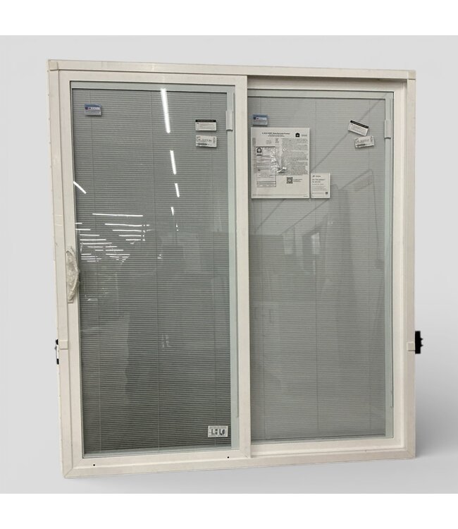 49692 White Vinyl Sliding Patio Door W/Blinds 71.375" x 79.375"