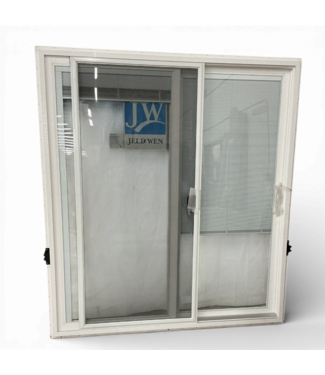 49692 White Vinyl Sliding Patio Door W/Blinds 71.375" x 79.375"