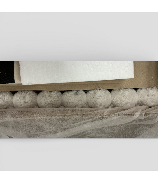 49680 Queen White Dove Upholstered Bed With Headboard