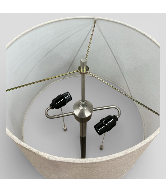 49697 Black and Brushed Nickel 2-Light Floor Lamp