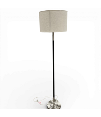 49697 Black and Brushed Nickel 2-Light Floor Lamp