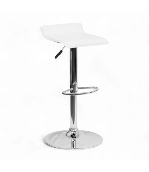 49727 White Swivel Metal Bar Stool 22.75-in H