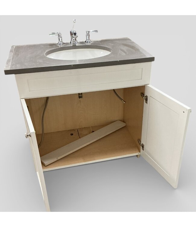 49732 Crisp White Single Sink Bathroom Vanity 36.375"W