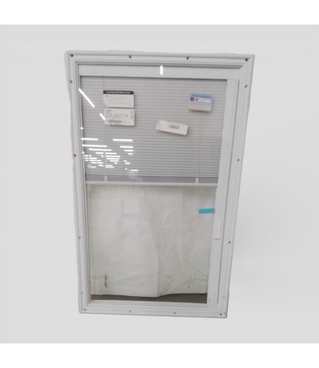 49767 White 24"W x 38"H Glass Frame with Internal Blinds