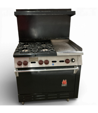 49774 Black Commercial Style Gas Range w/Griddle