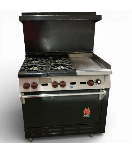 49774 Black Commercial Style Gas Range w/Griddle