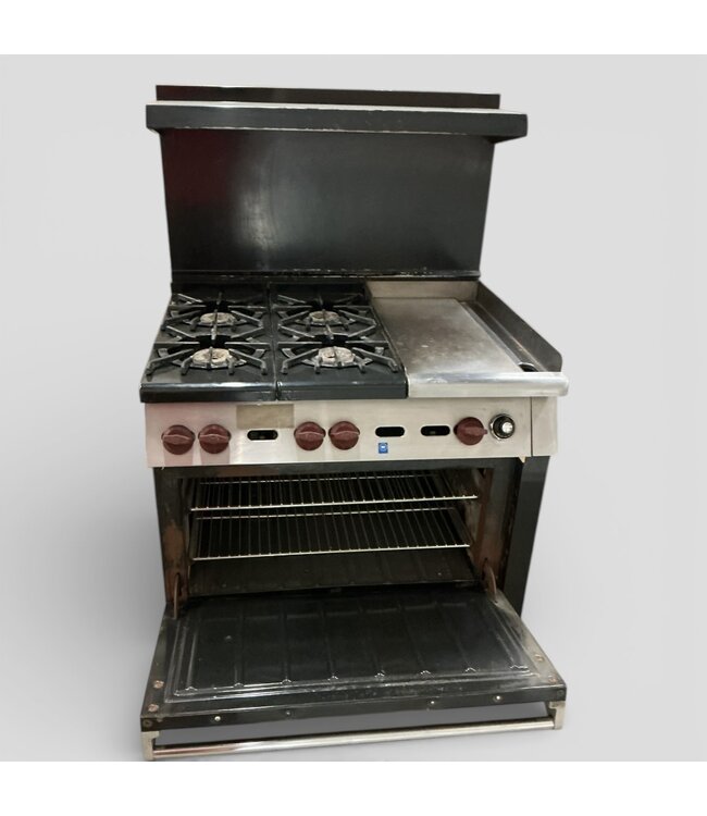 49774 Black Commercial Style Gas Range w/Griddle