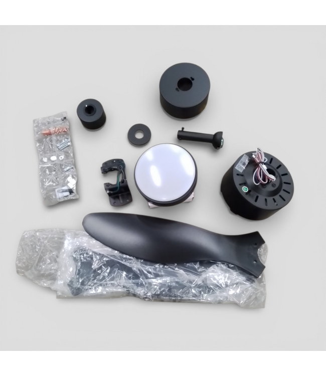 49803 Black Ceiling Fan with Integrated LED Light 42-in