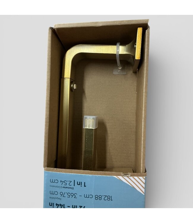 49804 Brushed Gold Round Corner Curtain Rod w/Finials