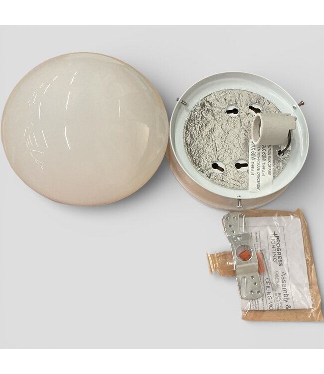 49810 Crisp White Fitter 1-Light Flush Mount Light