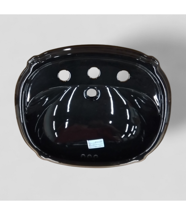 49821 Black Self-Rimming Bathroom Sink 22.625"W