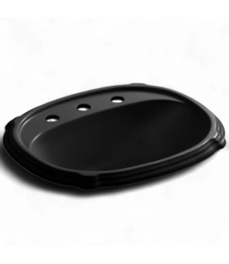 49821 Black Self-Rimming Bathroom Sink 22.625"W