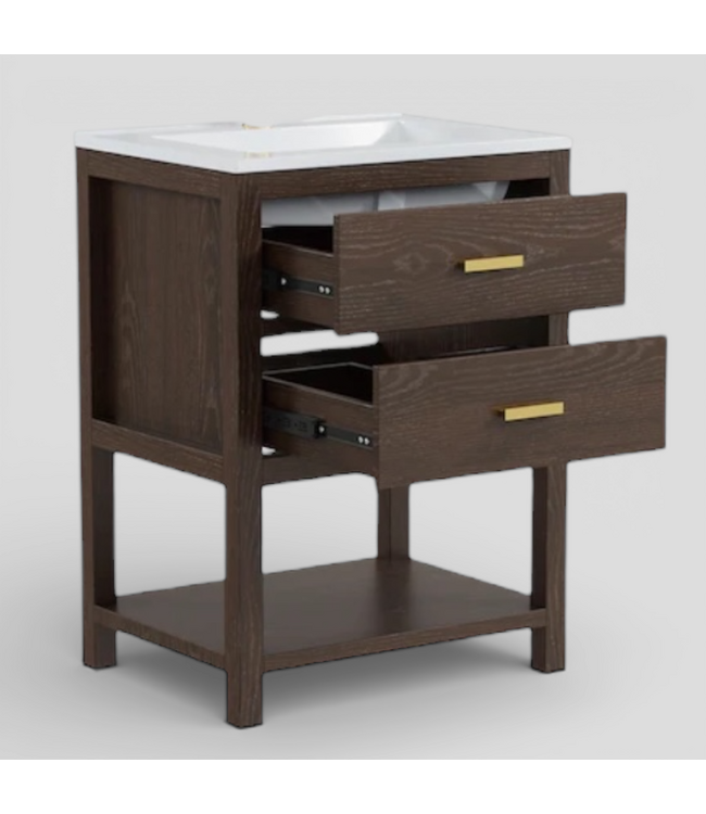 49847 Castle 24" Walnut Bathroom Vanity With Top