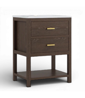 49847 Castle 24" Walnut Bathroom Vanity With Top