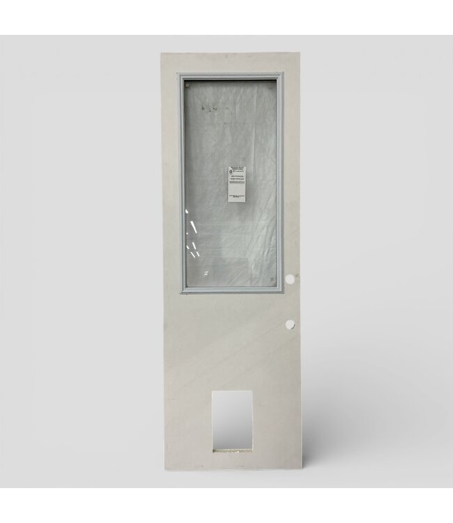 49866 2/3 Lite Exterior Door With Pet Door Cutout 32" x 96"