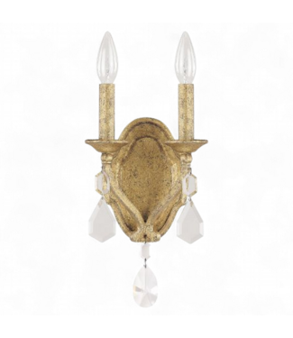 49891 2 -Light Wall Light in Antique Gold 12.5"H