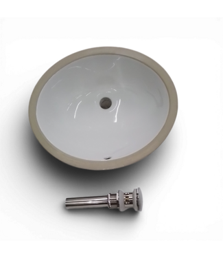 49900  White Ceramic Sink with Drain 19.5"W