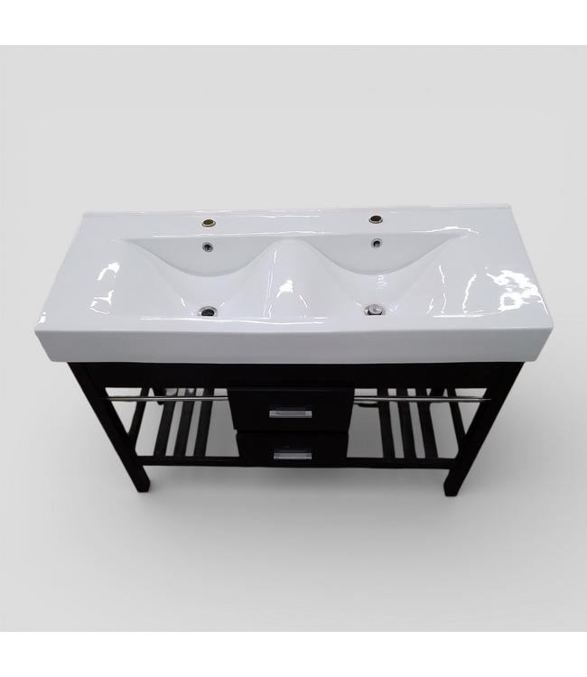 49901 Contemporary Double-Basin Bathroom Vanity 48"W