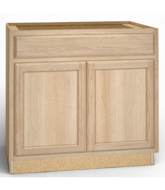 49909 Natural Unfinished Oak Sink Base Cabinet 36" x 24"