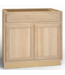 49909 Natural Unfinished Oak Sink Base Cabinet 36" x 24"