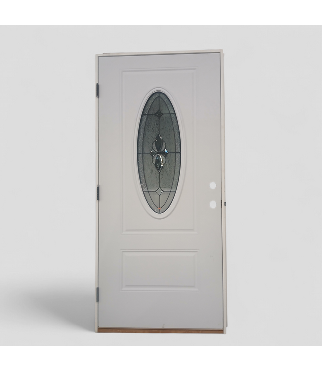 49914 Prehung Steel Oval Lite Front Door 36"W x 80"H