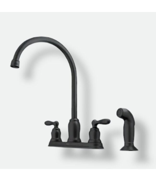 49932 Matte Black 2-Handle Kitchen Faucet w/Sprayer