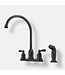 49932 Matte Black 2-Handle Kitchen Faucet w/Sprayer
