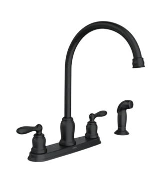 49932 Matte Black 2-Handle Kitchen Faucet w/Sprayer