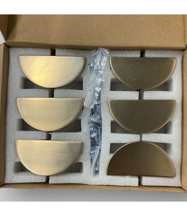 49950 Champagne Half Moon Cabinet Knobs 6-pk