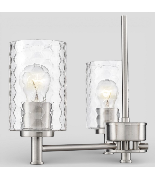 49952 3-Light Brushed Nickel Textured Glass Chandelier