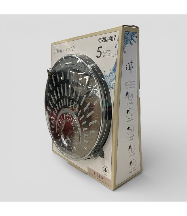 49963 5-Spray Chrome 8-Inch Round Shower Head