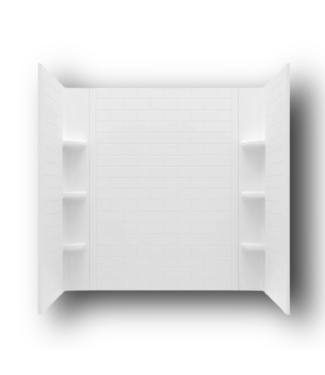 49968 Elevate Arctic White 3-pc Bathtub Wall 30" x 60"