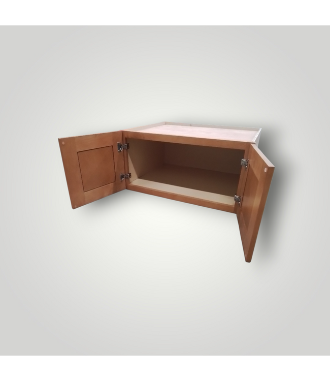 49971 Honey Oak Double Door Wall Bridge Cabinet 33"W