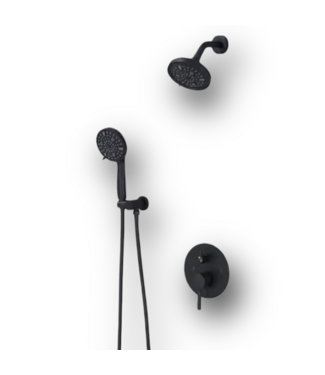 49974 Matte Black Rain Shower Faucet w/Handheld