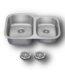 49984 Premier Undermount Double Offset Kitchen Sink